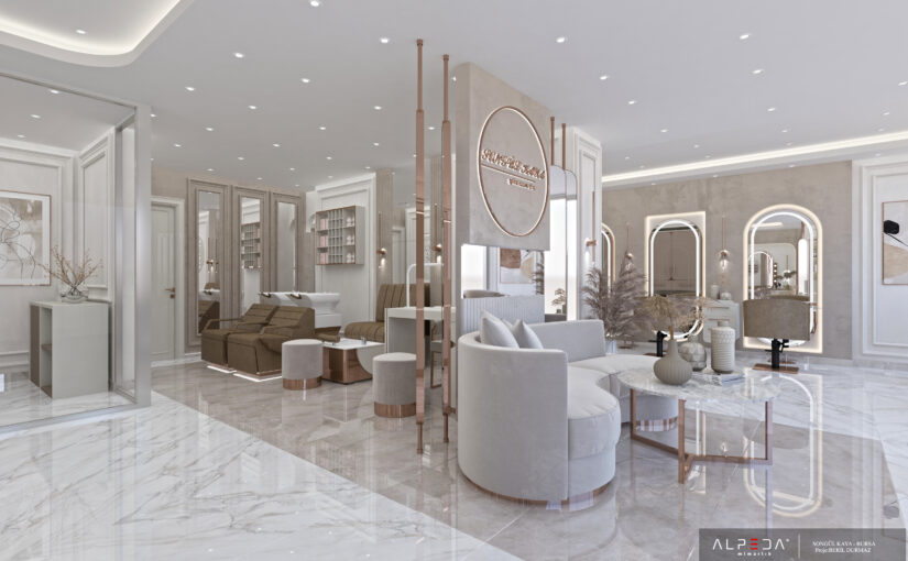 Hochwertiger Haarwaschbereich mit integrierter Nail Spa Einrichtung für moderne Beauty Salons.