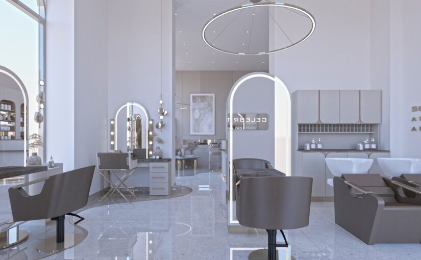 Innenansicht der Celebrity Hairlounge Wien mit Premium Friseureinrichtung und Designkonzept