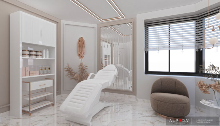 Modernes Nagelstudio mit luxuriösen Arbeitsplätzen und hochwertigem Interior Design