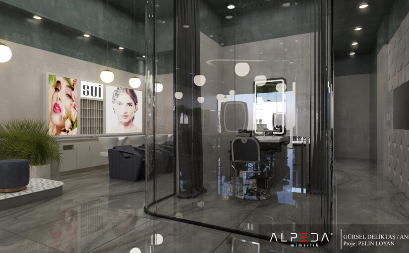 Moderner Waschbereich und privater Behandlungsraum im Friseursalon