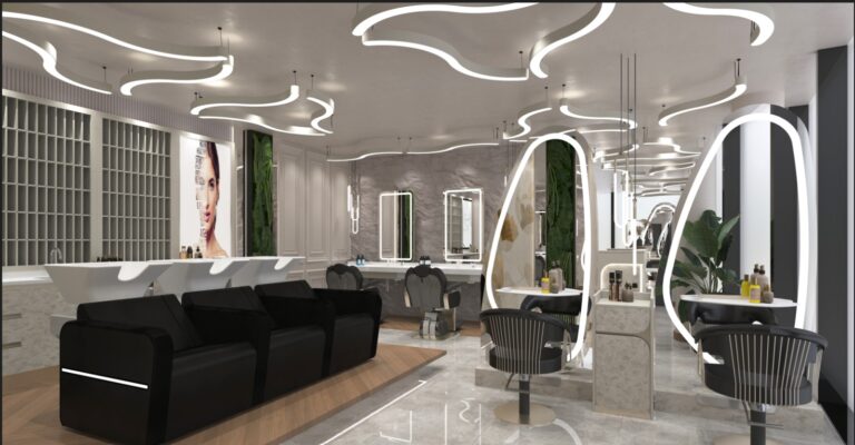 3D Salonkonzept für VIP Style in Wien mit Waschbereich und Stylingzone